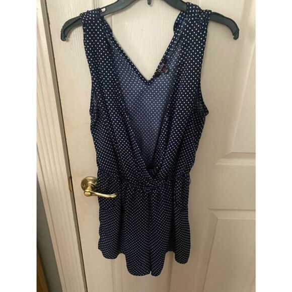 Bebop navy polka dot romper​ - Picture 1 of 3